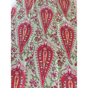 Paisley Floral Cotton Fat Quarter Fabric 18x22" Pink Green Quilting Sewing Craft